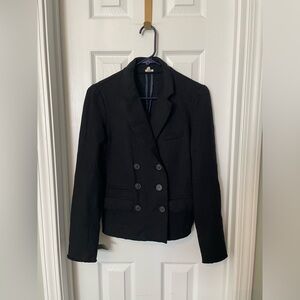 J. Crew Women's Black Double-Breasted Wool Blazer